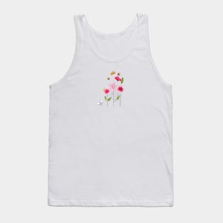 Pink spring flowers, bee, butterfly Tank Top